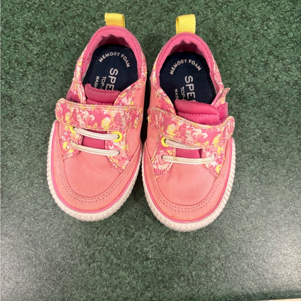 Sperry Kids Pink and Yellow Sneakers